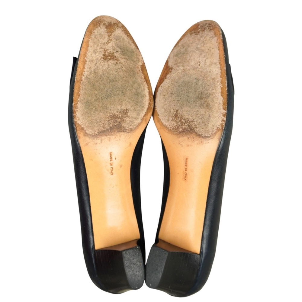 Salvatore Ferragamo Blue Patent Leather Vara Bow Heels Sz 9.5 A2 Made In Italy - Picture 4 of 15